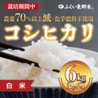 令和6年産 ふくい東郷米 特別栽培米 農薬70%減コシヒカリ 白米　6kg(3kg×2袋)【真空袋】
