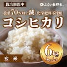 令和6年産 ふくい東郷米 特別栽培米 農薬70%減コシヒカリ 玄米　6kg(3kg×2袋)【真空袋】