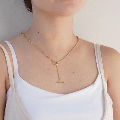 [Cherieオリジナルネックレス]shine through necklace (curve)