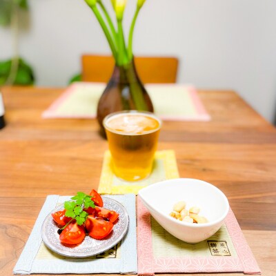 美心禅茶シリーズ畳コースター2枚セット(紫・ピンク)
