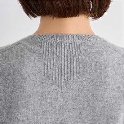 ベビーカシミヤ　カーディガン　レディース　Lサイズ　【グレー】 【178005-1】