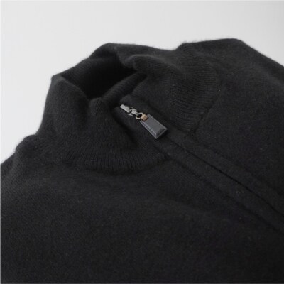 ベビーカシミヤ　フルジップ　メンズ　Lサイズ　【ブラック】【178003-3】