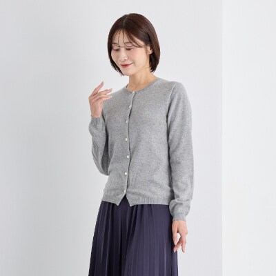 ベビーカシミヤ　カーディガン　レディース　Mサイズ　【グレー】 【178006-1】