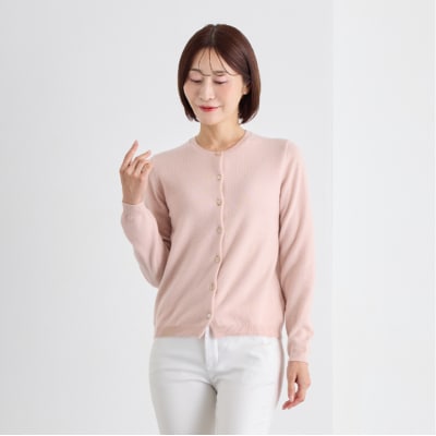 ベビーカシミヤ　カーディガン　レディース　Mサイズ　【ピンク】 【178006-3】