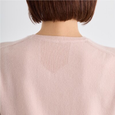 	ベビーカシミヤ　クルーネックセーター　レディース　Mサイズ　【ピンク】【178008-3】