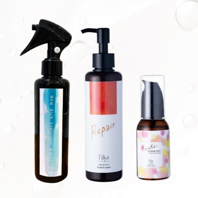 定期【1か月1回配送計6回】髪の質感を良くするアウトバス用スタートセット 全ての髪質用 3step 