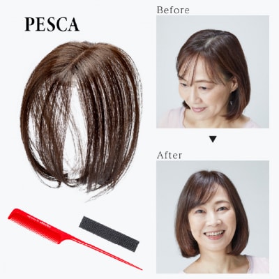 ヘアメイト チャチャ　ロングダークブラウン[ワンポイントウィッグ] チャチャテープ1本・専用コーム付