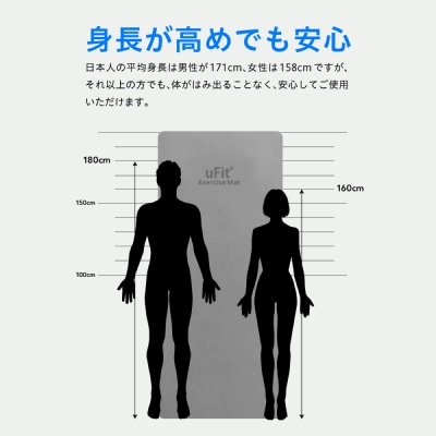 uFit Exercise Mat　200×90cm【グレー】【136027-1】
