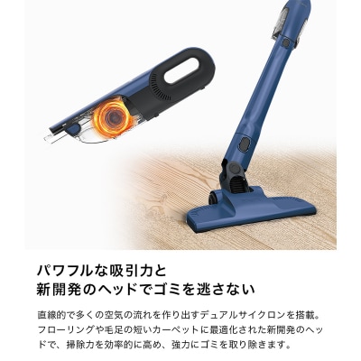 Shark 充電式サイクロンスティッククリーナー ブルージーン CH966JBJ【289001-1】