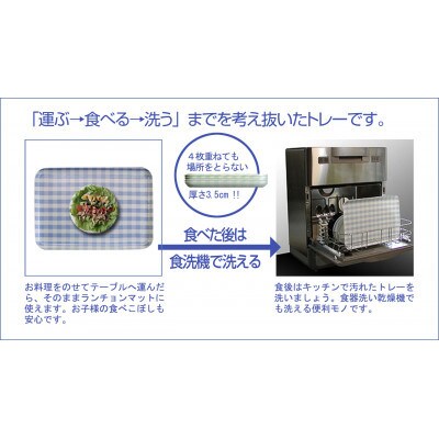 STトレー M 33cm チェック ピンク 2枚セット 食洗機対応のトレー