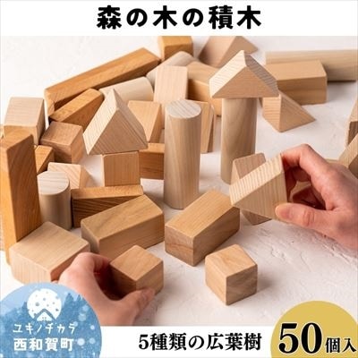 【イニシャル刻印】森の木の積木50個入り【優しい木のおもちゃ】