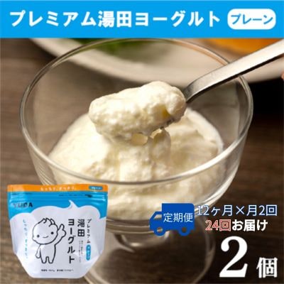 【定期便12ヶ月×月2回】YUDA「プレミアム湯田ヨーグルト」プレーン 2個