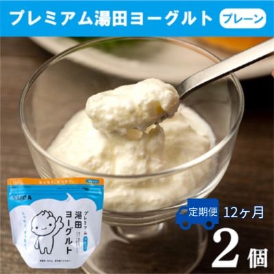 【定期便12ヶ月】YUDA「プレミアム湯田ヨーグルト」プレーン 2個