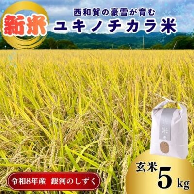 アースコネクト【令和8年度産】ユキノチカラ米　銀河のしずく　玄米5kg