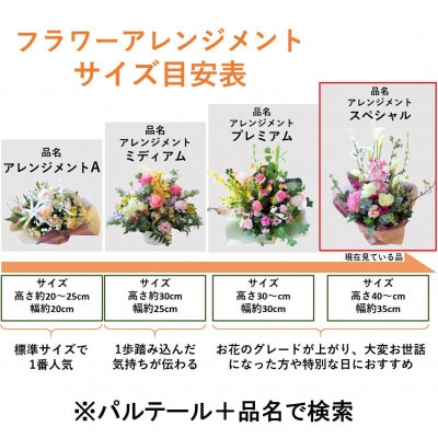 【イエローオレンジ系】季節のフラワーアレンジメントスペシャル
