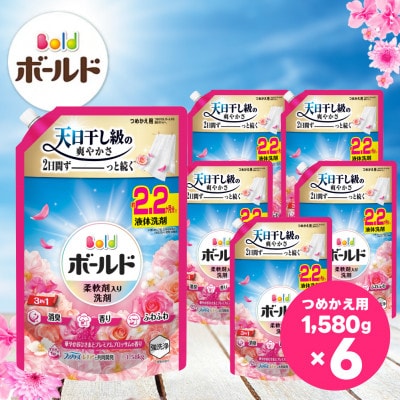 ボールドジェル 華やかおひさまとプレミアムブロッサムの香り つめかえ用 1580g×6個