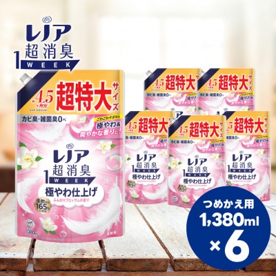 レノア 超消臭 柔軟剤 極やわ仕上げ ふんわりブロッサムの香り 詰め替え 超特大 1380mL×6