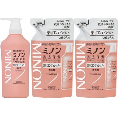 ミノン薬用コンディショナー450mL×1本、詰替用380mL×2個セット