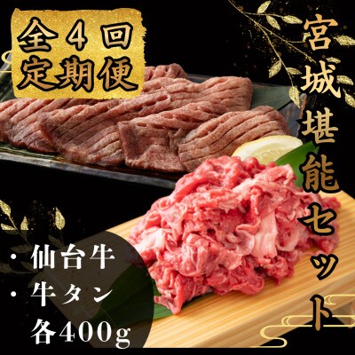 【毎月定期便】お肉の宮城県堪能セット 毎月800g全4回