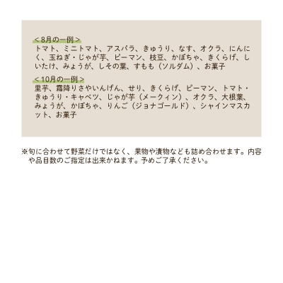 季節の産直詰め合わせ 野菜 山菜 果物 フルーツ お菓子 漬物 など|01_mac-151401