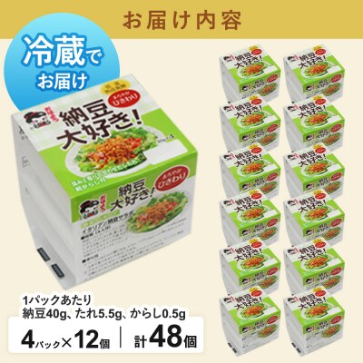 ヤマダフーズ 納豆大好きまろやかひきわりミニ4パック×12個(計48個)|01_ymf-194801