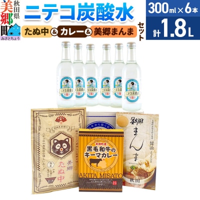 ニテコ炭酸水6本とたぬ中・キーマカレー・美郷まんまのセット|01_amd-950101e