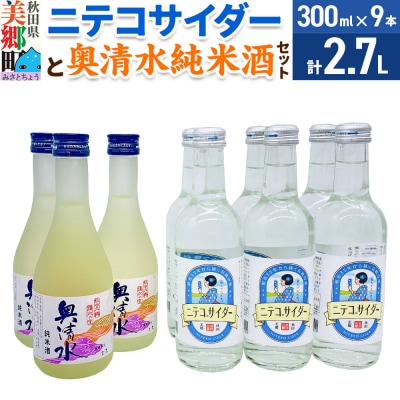 炭酸飲料 日本酒 ニテコサイダー6本と奥清水純米酒3本のセット|01_amd-620101ab
