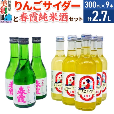 炭酸飲料 日本酒 りんごサイダー6本と春霞純米酒3本のセット|01_amd-620101ba