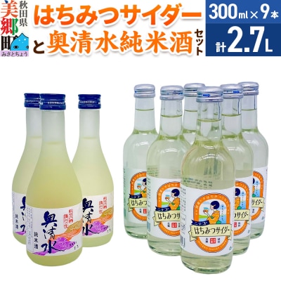 炭酸飲料 日本酒 はちみつサイダー6本と奥清水純米酒3本のセット|01_amd-620101cb