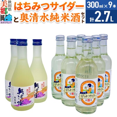 炭酸飲料 日本酒 はちみつサイダー6本と奥清水純米酒3本のセット|01_amd-620101cb