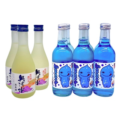 炭酸飲料 日本酒 青いミズモサイダー6本と奥清水純米酒3本のセット|01_amd-620101db
