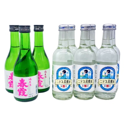 炭酸飲料 日本酒 ニテコ炭酸水6本と春霞純米酒3本のセット|01_amd-620101ea
