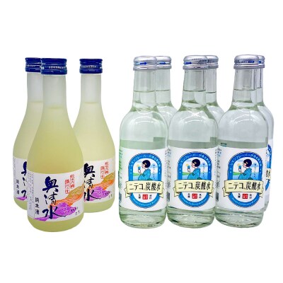 炭酸飲料 日本酒 ニテコ炭酸水6本と奥清水純米酒3本のセット|01_amd-620101eb
