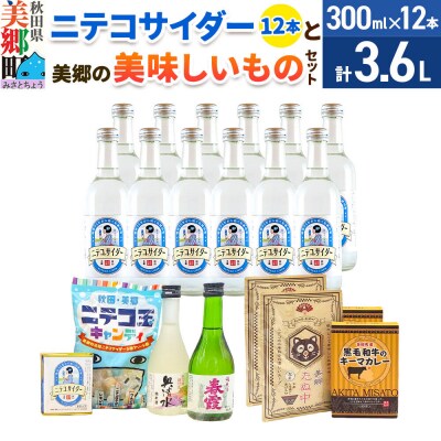 炭酸飲料 ニテコサイダー12本と美郷の美味しいものセット|01_amd-650101a