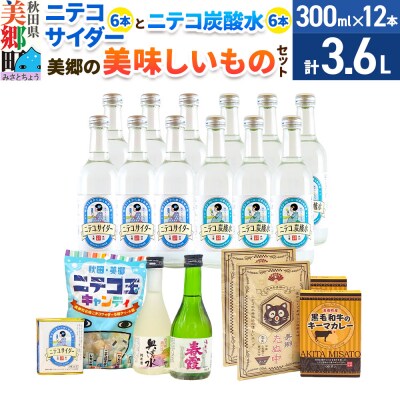 ニテコサイダー6本・ニテコ炭酸水6本と美郷の美味しいものセット|01_amd-660101e