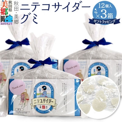 ニテコサイダーグミ 12個×3袋 あきた美郷づくり|01_amd-17b301