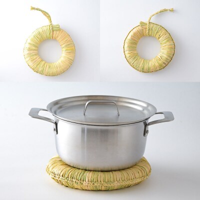 わら細工 なべしき丸型(大) 秋田県美郷町産藁使用|01_mwk-030101