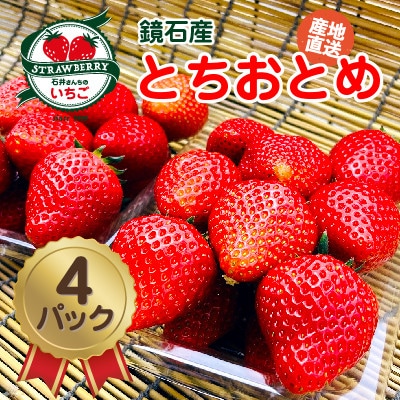さとふる限定】石井さんちの完熟いちご[とちおとめ]4パック☆2L～3L