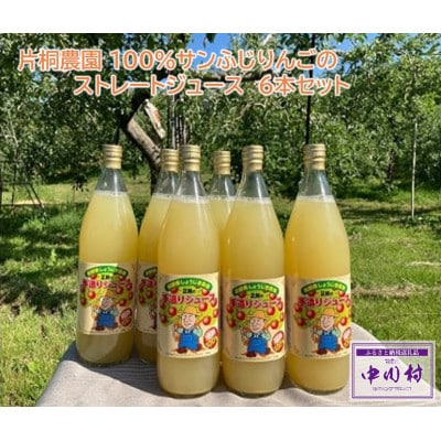 片桐農園 100%サンふじりんごのストレートジュース 6本セット