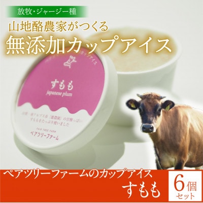 【放牧・ジャージー】ペアツリーファームのカップアイス《すもも》6個セット