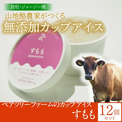 【放牧・ジャージー】ペアツリーファームのカップアイス《すもも》12個セット