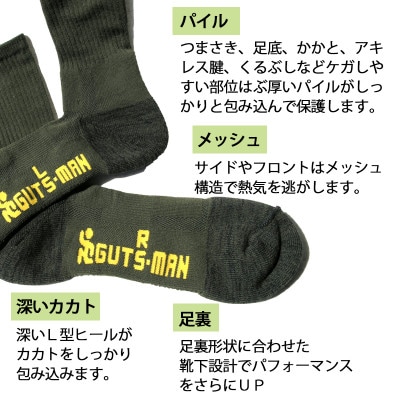 GUTS-MAN パイルストロングソックス(PS-01)2足組  M(25-27cm)・黒