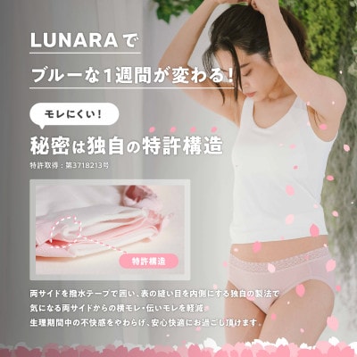 ルナーラ吸水サニタリーショーツ【スタンダード】　LLサイズ　ベージュ　2枚セット