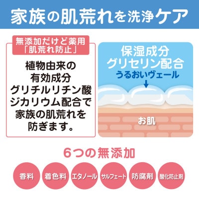 肌荒れを防ぐ薬用無添加　泡ボディソープ　詰替セット　4個入