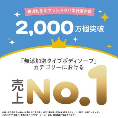 無添加　泡の石けんボディソープ詰替セット　6個入<無添加生活シリーズ>無香料、無着色、パラペンフリー