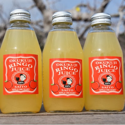 奥久慈りんごジュース(ストレート)200ml×6本(化粧箱入)茨城県大子町 斉藤りんご園第2直売所