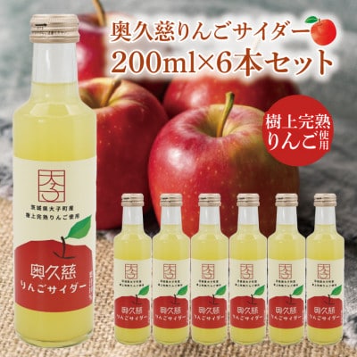 【数量限定】奥久慈りんごサイダー 200ml×6本セット|茨城県 大子町 炭酸 果汁 ジュース