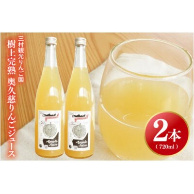 【三村観光りんご園】樹上完熟 奥久慈りんごジュース 720ml×2本セット|茨城県 大子町
