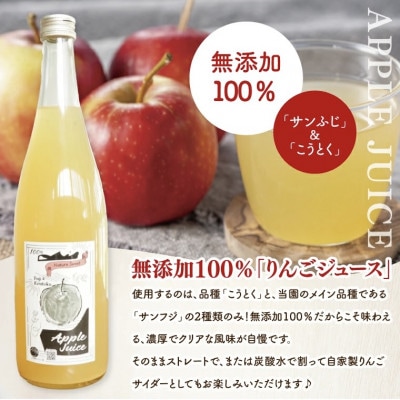 三村観光りんご園が誇る奥久慈りんご尽くしセット(ジュース720ml×2本・林檎香茶1袋・チップス1袋