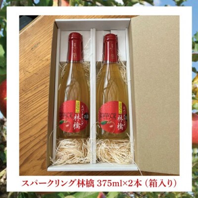 スパークリング林檎酒 375ml(箱入り)×2本セット|果汁50% ふじりんご100%使用 大子町
